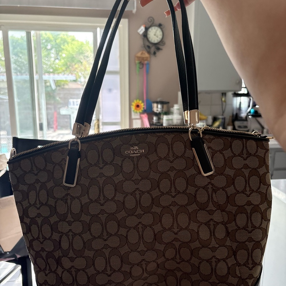 Coach Brown Signature Tote with Black